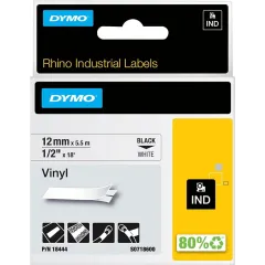 Κασετα ετικετογράφου dymo rhino d18444 vinyl tape 12mm black on white - Dymo
