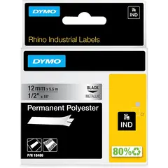 Κασέτα ετικετογράφου dymo rhino d18486 12mmx5.5m permanent polyester metal - Dymo