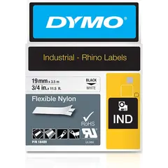 Κασέτα ετικετογράφου dymo rhino d18489 19mmx3.5m flexible nylon tape blackonwhite - Dymo