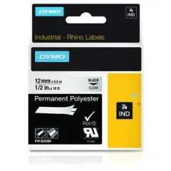 Κασέτα ετικετογράφου dymo rhino 12mmx5.5m 622289 permanent polyester clear - Dymo