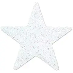Αστέρια white glitter 5cm 8 τεμάχια - Deco