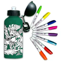 Μπουκάλι αλουμινίου splat planet 600ml με 8 μαρκαδόρους safari 5+ - Splat planet