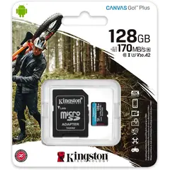 Κάρτα μνήμης kingston memory card microsd canvas go plus sdcs2/128gb, class 10, sd adapter - Kingston