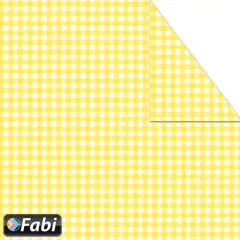 χαρτόνι διπλής οψης fabi 50x70cm 220 gr. καρό κίτρινο - Fabi