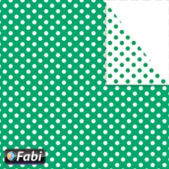 χαρτόνι διπλής οψης fabi 50x70cm 220 gr. πουά πράσινο - Fabi