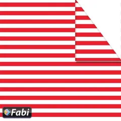 χαρτόνι διπλής οψης fabi 50x70cm 220 gr. ριγέ κόκκινο - Fabi