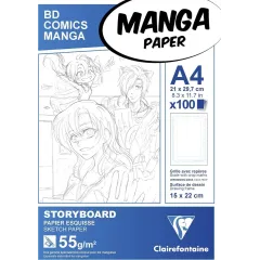 Μπλοκ σχεδίου clairefontaine manga paper a4 100 φύλλα 55gr - Clairefontaine