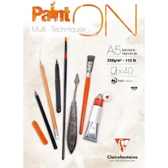 Μπλοκ σχεδίου clairefontaine paint mix media a5 40 φύλλα 250gr - Clairefontaine