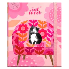 σημειωματάριο premium paper cat lover 20.5x17cm με λάστιχο - Premium paper