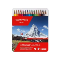 Ξυλομπογιές ακουαρέλας caran d'ache prismalo μεταλλικό κουτί 18 χρώματα - Caran d'ache