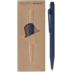 στυλό caran d'ache nespresso 849 medium σε μεταλλικό μπλε - Caran d'ache