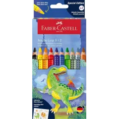 Ξυλομπογιές faber castell jumbo dinosaur colour grip 8+2 - Faber castell