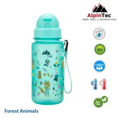 παγούρι alpinpro forest animals blue 400ml με καλαμάκι - Alpinpro