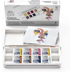 Ακουαρέλες winsor & newton cotman waterlcolor portrait pocket set 9 τεμαχίων - Winsor & newton