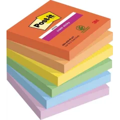 Αυτοκόλλητα χαρτάκια post-it 654 6ss-play 76x76mm 6x90 φύλλα - 3m