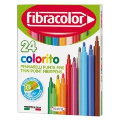 Μαρκαδόροι fibracolor colorito 24 χρώματα λεπτοί - Fibracolor