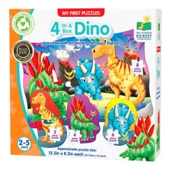 Puzzle the learning journey my first puzzles 4 in a box dino 2+ - The learning journeny