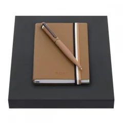 σετ στυλό και σημειωματάριο hugo boss a6 loop iconic camel - Hugo boss