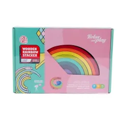 Ξύλινα παιδικά τουβλάκια mi toys rainbow stackers color burst 3+ - Mi toys