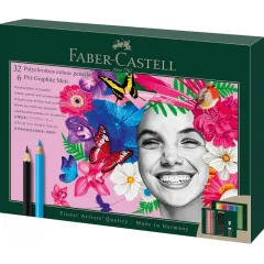 σετ faber castell 32 polychromos + 6 pitt graphite matt - Faber castell