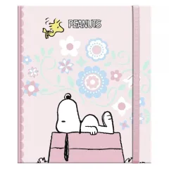 σημειωματάριο premium paper snoopy σκληρό εξώφυλλο με λάστιχο 17x21cm floral - Premium paper