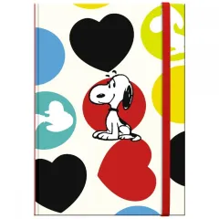 σημειωματάριο premium paper snoopy σκληρό εξώφυλλο με λάστιχο 12.5x17.5cm hearts - Premium paper