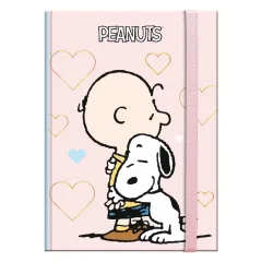 σημειωματάριο premium paper snoopy σκληρό εξώφυλλο με λάστιχο 10.5x14.5cm hearts - Premium paper