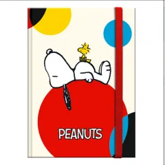 σημειωματάριο premium paper snoopy σκληρό εξώφυλλο με λάστιχο 10.5x14.5cm lazy - Premium paper