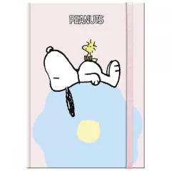 σημειωματάριο premium paper snoopy σκληρό εξώφυλλο με λάστιχο 12.5x17.5cm flower - Premium paper