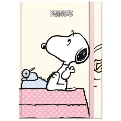 σημειωματάριο premium paper snoopy σκληρό εξώφυλλο με λάστιχο 12.5x17.5cm typewritter - Premium paper