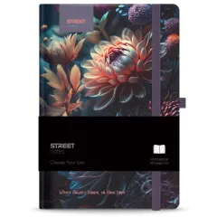 σημειωματάριο με λάστιχο street flowers blossom a5 200 σελίδες ριγέ 80gr - Street