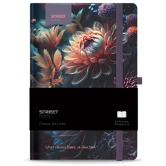 σημειωματάριο με λάστιχο street flowers blossom a6 200 σελίδες ριγέ 80gr - Street