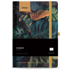 σημειωματάριο με λάστιχο street flowers garden b5 200 σελίδες ριγέ 80gr - Street