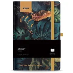 σημειωματάριο με λάστιχο street flowers garden b5 200 σελίδες ριγέ 80gr - Street