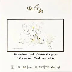 Μπλοκ ακουαρέλας smlt art professional quality watercolor paper 28x28cm 100% cotton 10 φύλλα 400gr - Smlart