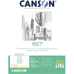 Μπλοκ canson sketch extra white 1557 a5 120gr. 50 φύλλα - Canson