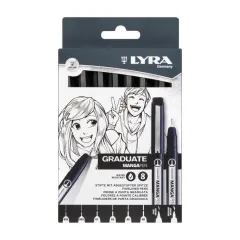 Μαρκαδόροι lyra graduate mangapen 8 τεμάχια - Lyra