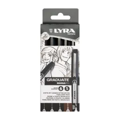 Μαρκαδόροι lyra graduate mangapen set 5 τεμάχια - Lyra