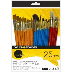 πινέλα σετ daler rowney multi technique brushes simply 25 τεμάχια - Daler rowney