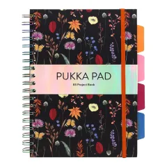 τετράδιο σπιράλ pukka bloom β5 σκληρό εξώφυλλο black 4 θεμάτων - Pukka pad
