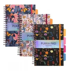 τετράδιο σπιράλ pukka bloom β5 σκληρό εξώφυλλο cream 4 θέματων - Pukka pad