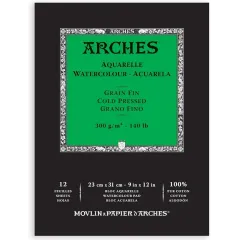 Μπλοκ arches aquarelle fine 23x31cm 300gr 100% cotton 12 φύλλα - Arches