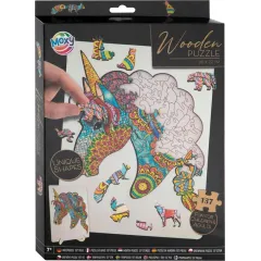 παζλ ξύλινο moxy 30x22cm unicorn 137 κομμάτια 7+ - Moxy
