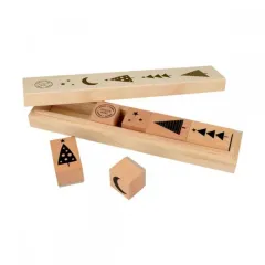 σφραγίδες ξύλινες xmas 30x30mm & 50x30mm 6 τεμάχια - Artemio