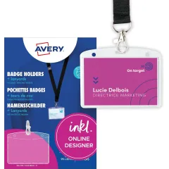 Κονκάρδες με κορδόνι και κάρτα avery lanyard 10 τεμάχια - Avery