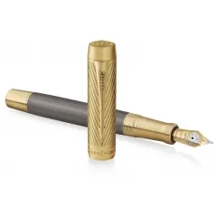 πένα parker duofold pioneers collection pst arrow grey lacquer centennial gt 18k - Parker