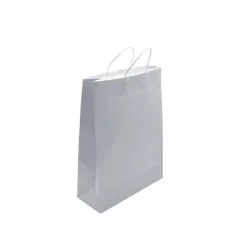 τσάντα συσκευασίας χάρτινη κραφτ ασημί 31x42x12cm πακέτο 25 τεμαχίων - Metron