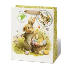 τσάντα δώρου easter 23x19x9cm λαγός ακουαρέλα - Bsb