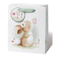 τσάντα δώρου easter 23x19x9cm λαγουδάκι με πεταλούδα - Bsb