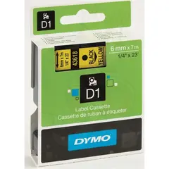 Κασέτα ετικετογράφου dymo d1 43618 6mmx7m  black  on yellow - Dymo